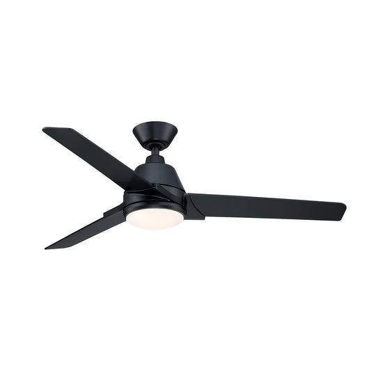 Fanimation Pyramid 52in 1-Light Ceiling Fan | Black and Opal Frosted Glass | Living Room & Covered Patio | 52 x 52 x 14 in | Model FP8406BL
