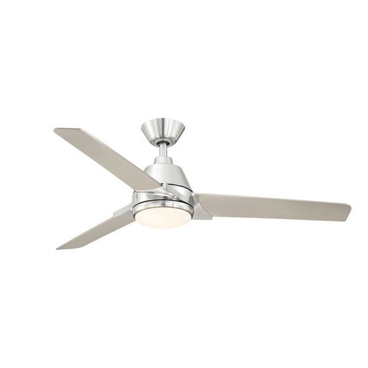 Fanimation Pyramid 52in 3-Blade Ceiling Fan | Brushed Nickel and Opal Frosted Glass | Living Room & Covered Patio | Model FP8406BN