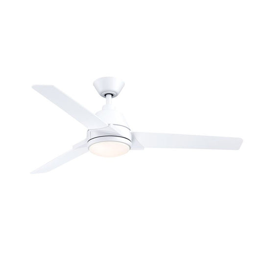 Fanimation Pyramid 52in 3-Blade Ceiling Fan | Matte White and Opal Frosted Glass | Living Room & Covered Patio | 52 x 52 x 14.52 in | Model FP8406MW