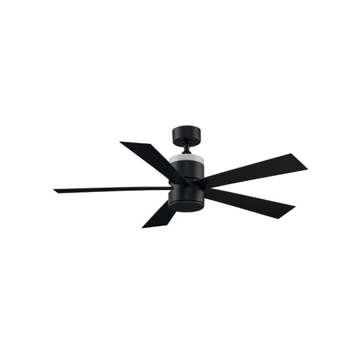 Fanimation Torch 52in 5-Blade Ceiling Fan | Black and Opal Frosted Glass | Living Room & Covered Patio | 52 x 52 x 16.9 in | Model FP8458BL