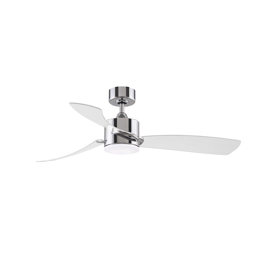 Fanimation SculptAire 52in 3-Light Ceiling Fan | Chrome and Clear Composite Blades | Living Room & Bedroom | 52 x 52 x 14 in | Model FP8511CH