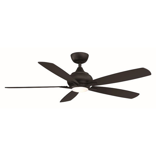 Fanimation Doren 52in 5-Blade Ceiling Fan | Matte Black and Opal Frosted Glass | Living Room & Bedroom | 52 x 52 x 14 in | Model FP8533BL