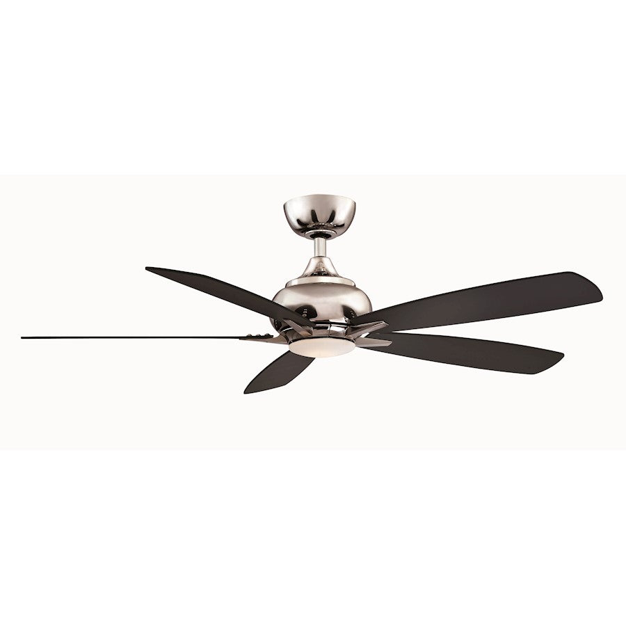 Fanimation Doren 52in LED Ceiling Fan | Polished Nickel and Opal Frosted Glass | Bedroom & Living Room | 52 x 52 x 13.65 in | Model FP8533PN