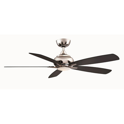 Fanimation Doren 52in LED Ceiling Fan | Polished Nickel and Opal Frosted Glass | Bedroom & Living Room | 52 x 52 x 13.65 in | Model FP8533PN