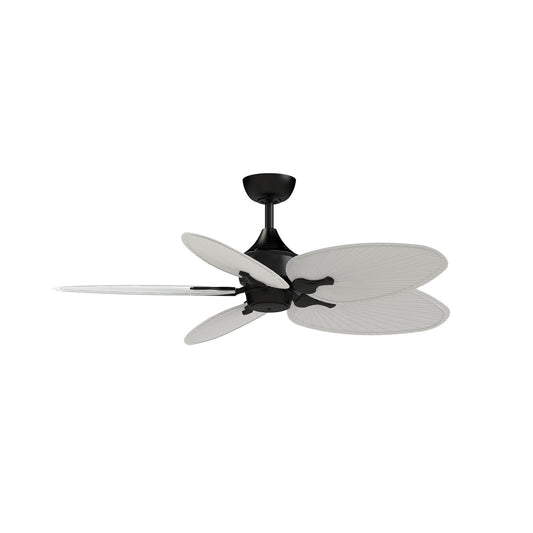 Fanimation Islander DC 52in 5-Blade Smart Ceiling Fan | Black and Matte White Composite Blades | Covered Patio & Living Room | Model FPD3250BL-52NOMW