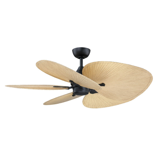 Fanimation Islander DC 52in 5-Blade Ceiling Fan | Black and Natural Composite Blades | Covered Patio & Porch | Model FPD3250BL-52WON
