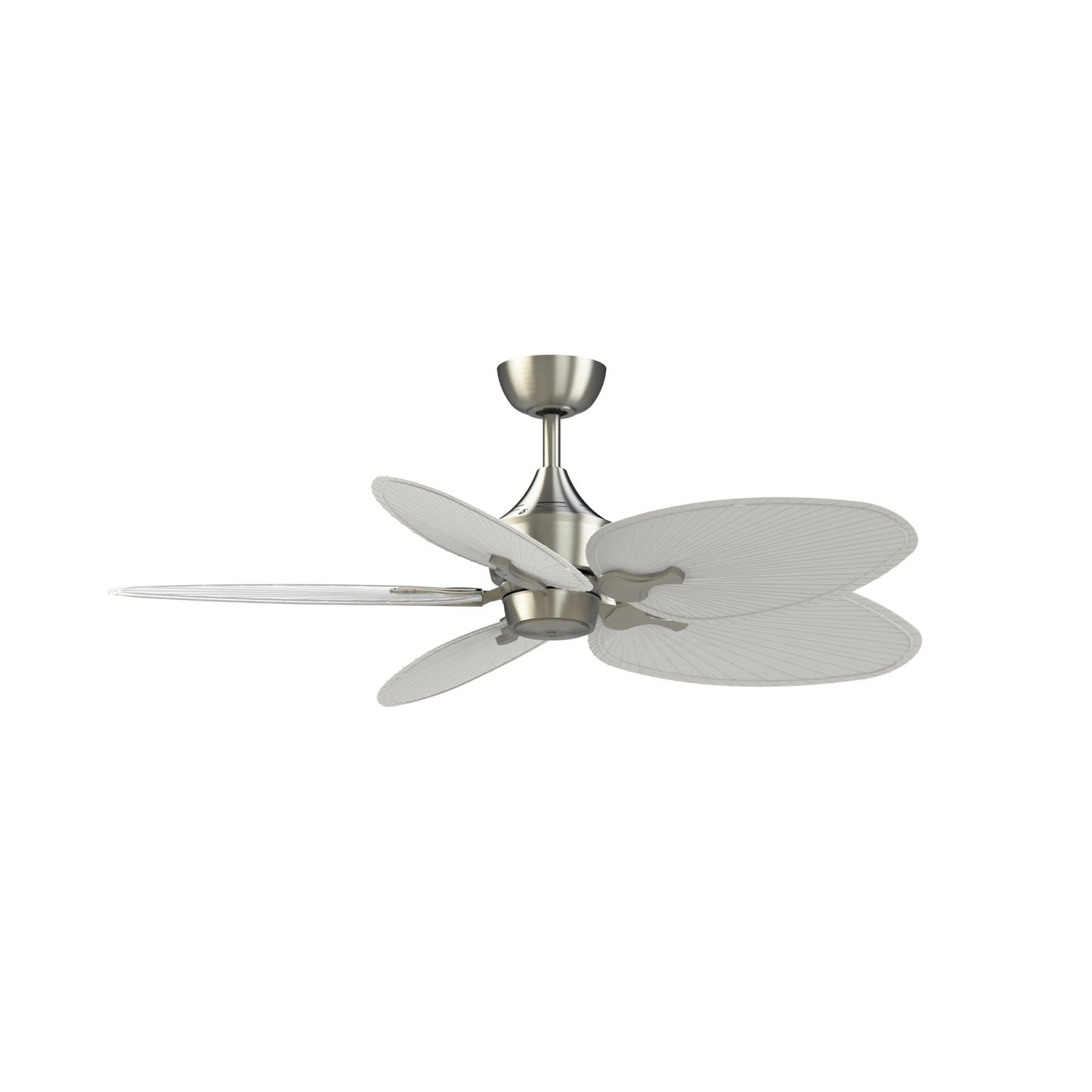 Fanimation Islander DC 52in 5-Blade Ceiling Fan | Brushed Nickel and Matte White Composite Blades | Covered Patio & Porch | Model FPD3250BN-52NOMW