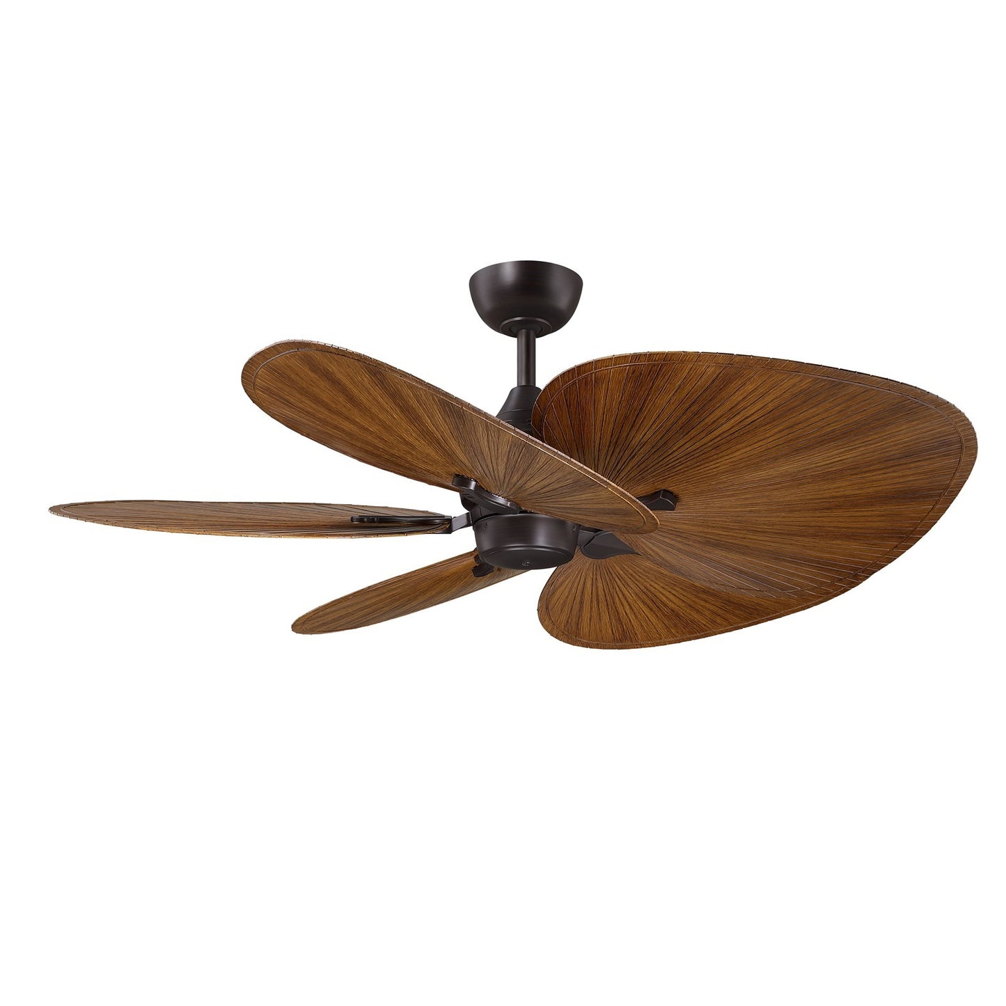 Fanimation Islander DC 52in 5-Blade Smart Ceiling Fan | Dark Bronze and Koa Wide Oval Composite Blades | Covered Patio | Model FPD3250DZ-52WOK