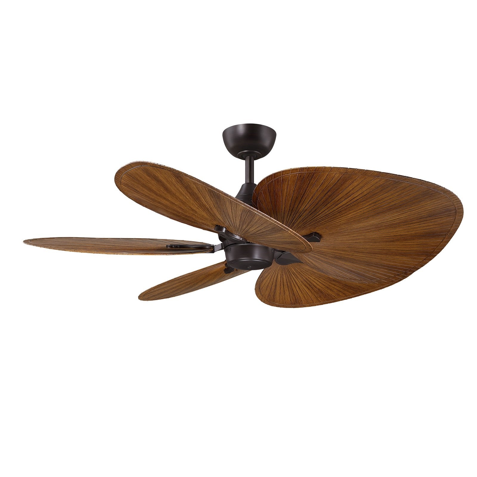Fanimation Islander DC 52in 5-Blade Smart Ceiling Fan | Dark Bronze and Koa Wide Oval Composite Blades | Covered Patio | Model FPD3250DZ-52WOK