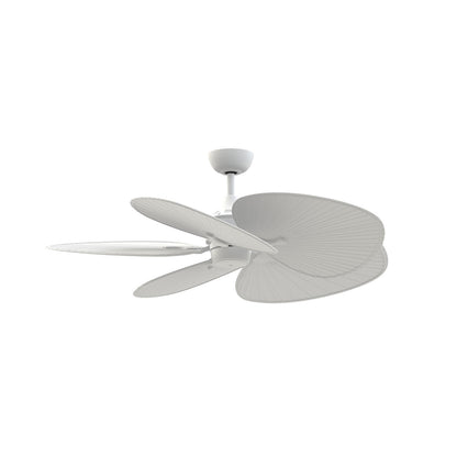 Fanimation Islander DC 52in 5-Blade Smart Ceiling Fan | Matte White and Matte White Composite | Covered Patio & Bedroom | Model FPD3250MW-52WOMW