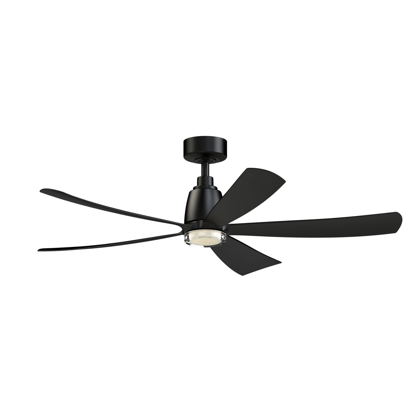Fanimation Kute5 52in 1-Light Smart Ceiling Fan | Black and Black Composite Blades | Living Rooms & Covered Patios | Model FPD5534BL-DWLK