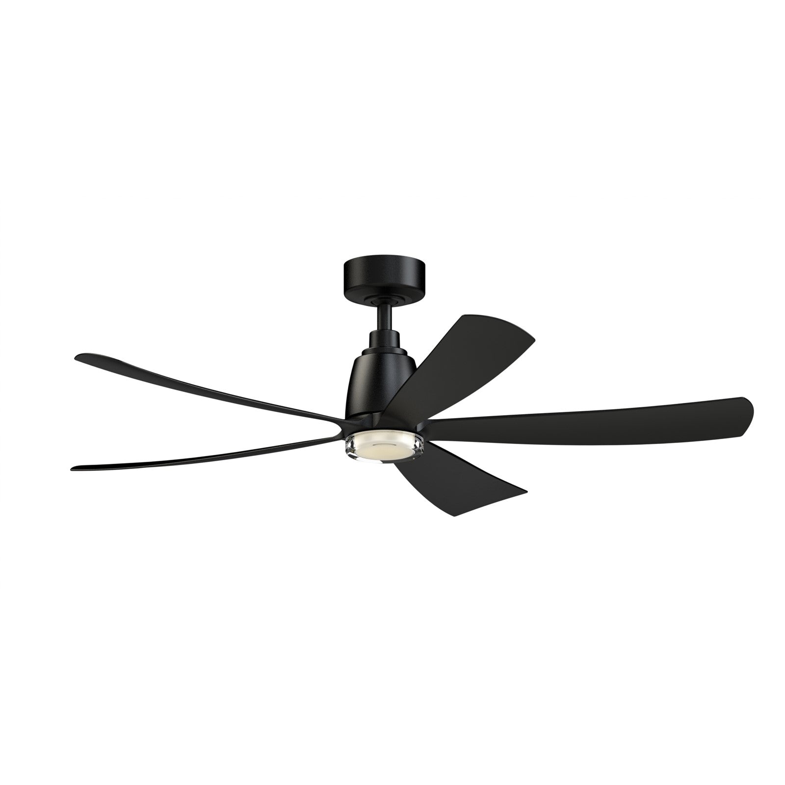 Fanimation Kute5 52in 1-Light Smart Ceiling Fan | Black and Black Composite Blades | Living Rooms & Covered Patios | Model FPD5534BL-DWLK
