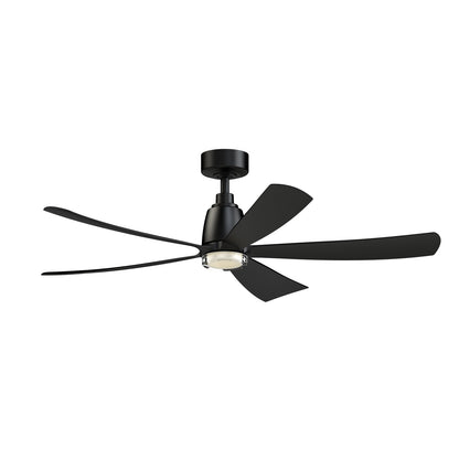 Fanimation Kute5 52in 1-Light Smart Ceiling Fan | Black and Black Composite Blades | Living Rooms & Covered Patios | Model FPD5534BL-DWLK