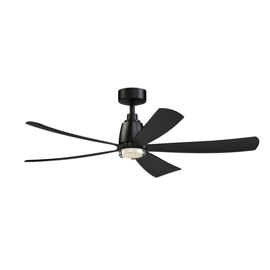 Fanimation Kute5 52in 1-Light Smart Ceiling Fan | Black and Black Composite Blades | Living Rooms & Covered Patios | Model FPD5534BL-DWLK