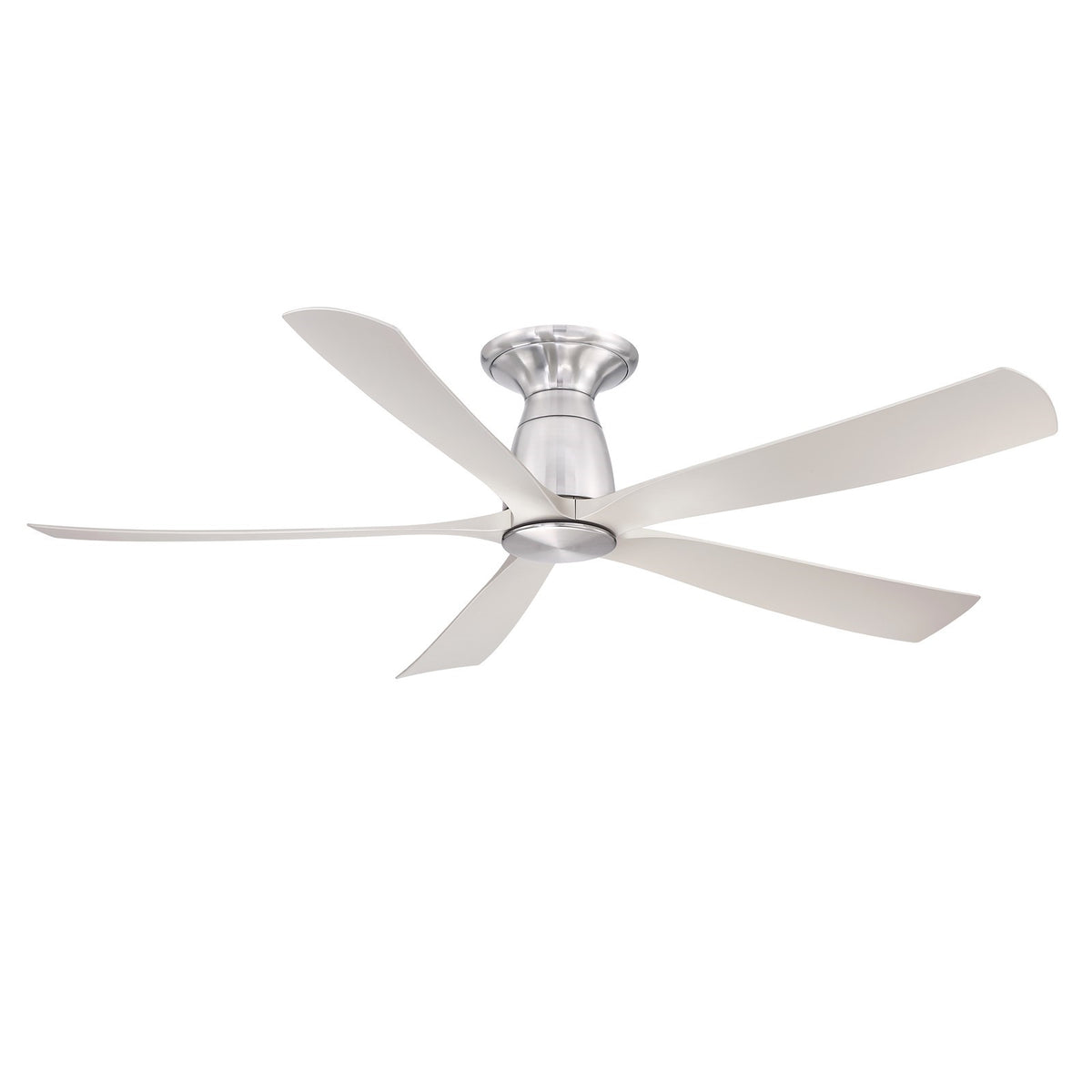 Fanimation Kute5 52in Flush Mount Smart Ceiling Fan | Modern Brushed Nickel | Bedroom & Covered Patio | 52 x 52 x 10.32 in | Model FPD5534BN-F