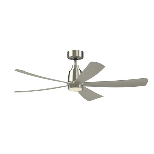 Fanimation Kute5 52in Smart Ceiling Fan | Modern Brushed Nickel and Opal Frosted Glass LED | Bedroom & Covered Patio | Model FPD5534BN-KLK