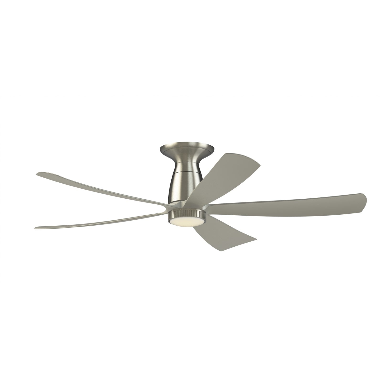 Fanimation Kute5 52in Flush Mount Smart Ceiling Fan | Modern Brushed Nickel and Opal Frosted Glass LED | Bedroom & Covered | Model FPD5534BN-KLK-F