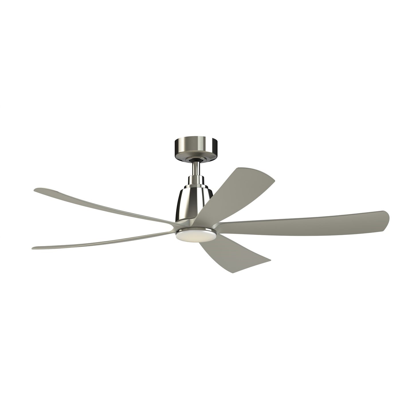 Fanimation Kute5 52in 5-Blade Smart Ceiling Fan | Brushed Nickel and Opal Frosted Glass | Living Room & Covered Patio | Model FPD5534BN-LK