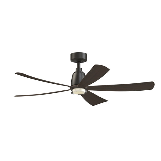 Fanimation Kute5 52in Smart Ceiling Fan | Dark Bronze and Dark Walnut Composite Blades | Covered Patio & Living Room | Model FPD5534DZ-DWLK