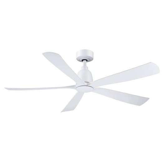 Fanimation Kute5 52in 5-Blade Ceiling Fan | Matte White Composite Blades | Indoor & Covered Outdoor | 52 x 52 x 14 in | Model FPD5534MW