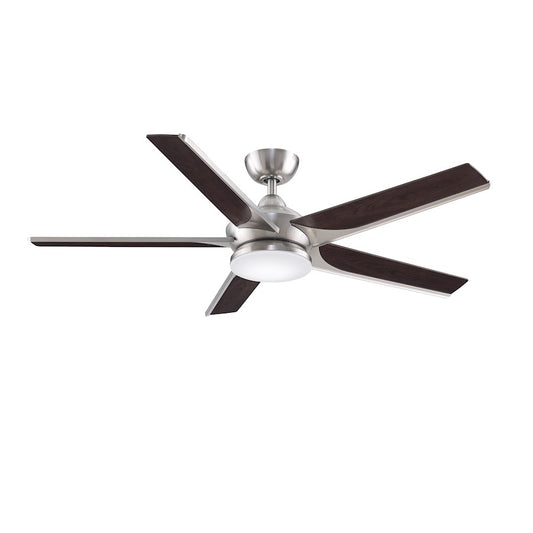 Fanimation Subtle 56in 5-Blade Ceiling Fan | Matte Greige and Weathered Wood Composite-Metal | Living Room & Covered Patio | Model FPD6228GR