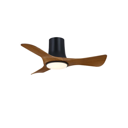 Fanimation Corke 36in Smart Ceiling Fan with LED Light | Black Finish and Koa Composite Blades | Bedroom, Office & Covered Patio | 36 x 36 x 10.58 in | Model FPD6638BLK