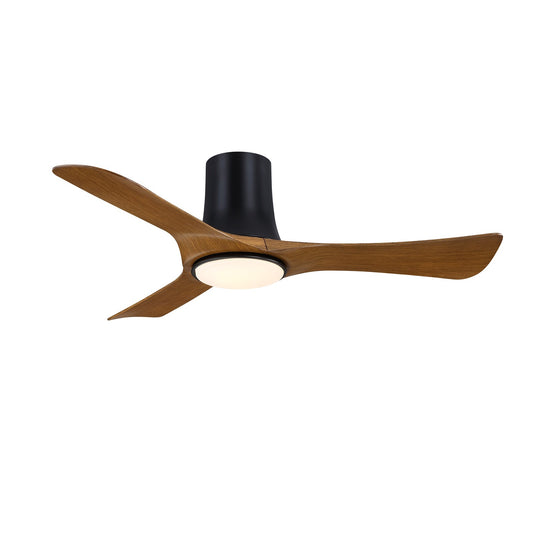 Fanimation Corke 44in Smart Ceiling Fan | Black and Opal Frosted Glass LED with Koa Blades | Living Room & Covered Patio | Model FPD6644BLK