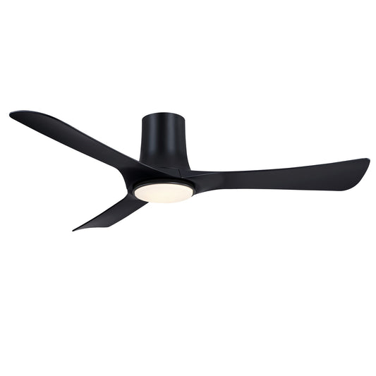 Fanimation Corke 52in Smart Ceiling Fan | Black and Opal Frosted LED Light | Living Room & Covered Patio | 52 x 52 x 10.58 in, 2000 Lumens, CCT Select | Model FPD6652BL