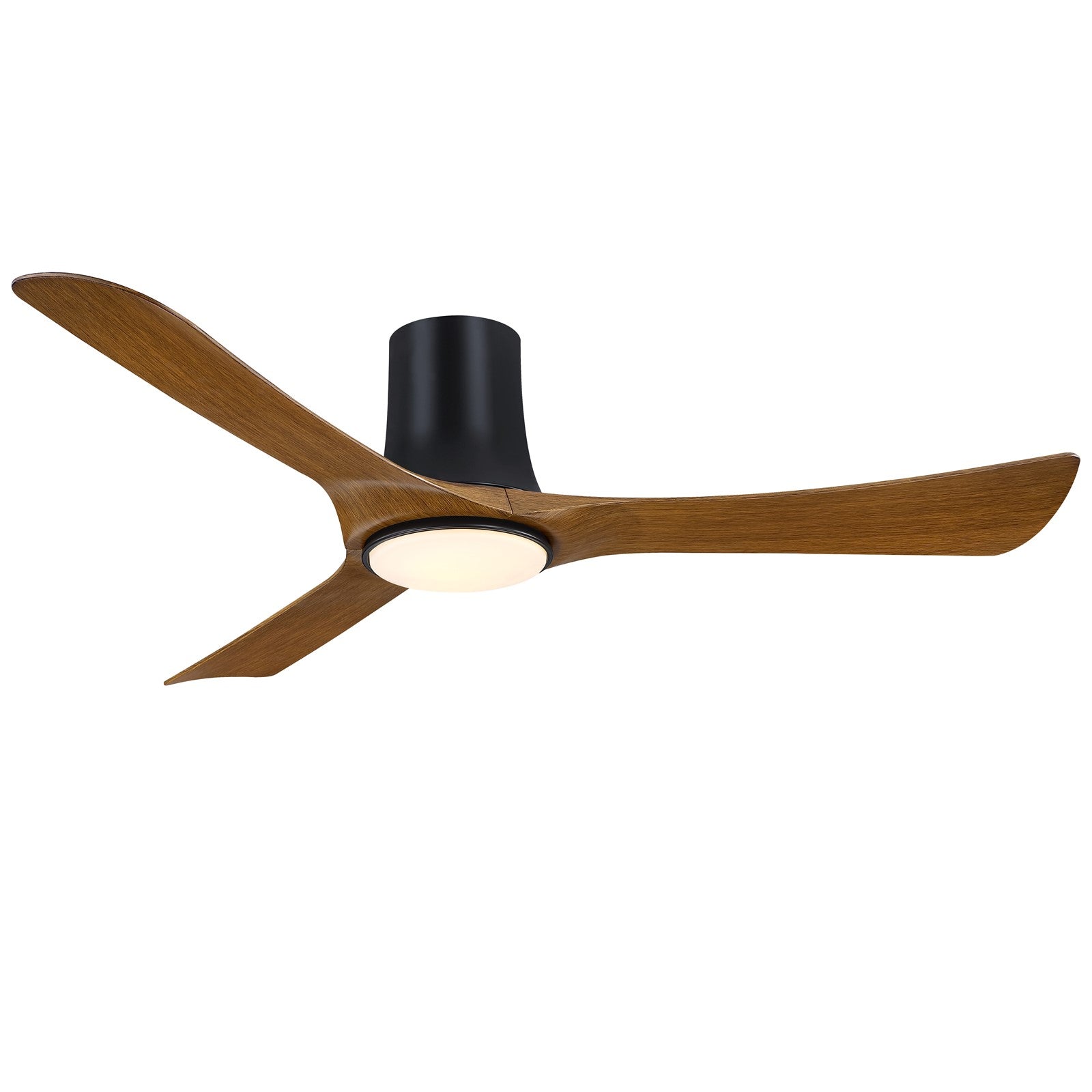 Fanimation Corke 52in Smart Ceiling Fan | Black and Opal Frosted LED Light with Koa Blades | Living Room & Covered Patio | Model FPD6652BLK