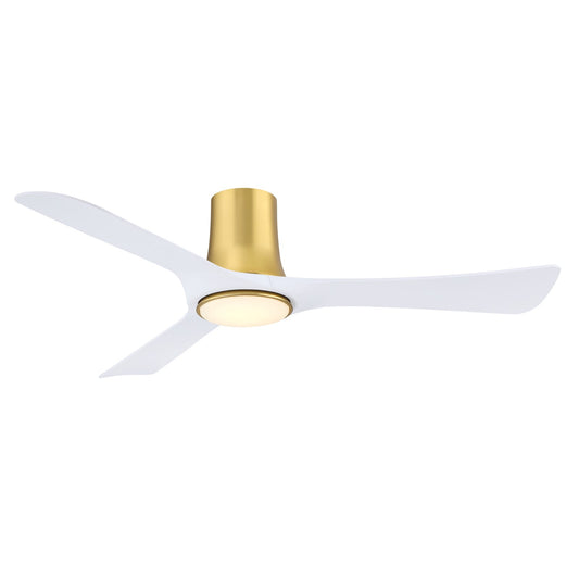 Fanimation Corke 52in 3-Blade Smart Ceiling Fan | Satin Brass and Opal Frosted LED Light | Bedroom, Living Room & Covered Patio | 52 x 52 x 10.58 in | Model FPD6652BSMW