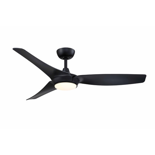 Fanimation Lizza 56in 3-Blade Smart Ceiling Fan | Black and Opal Frosted LED Light | Living Room, Bedroom & Covered Patio | 56 x 56 x 14.16 in | Model FPD6656BL