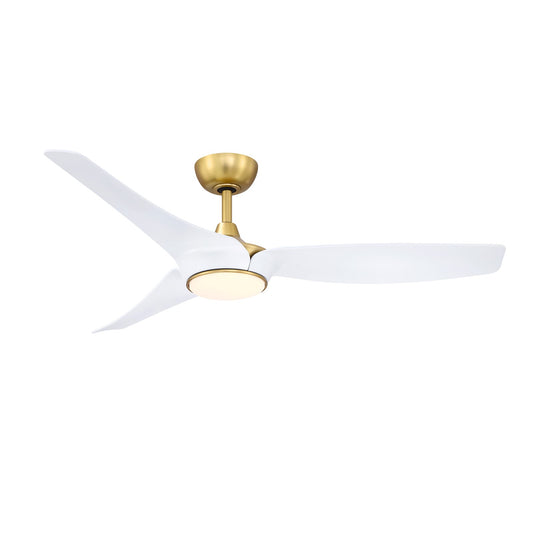 Fanimation Lizza 56in 3-Blade Smart Ceiling Fan | Satin Brass and Opal Frosted LED Light | Living Room, Bedroom & Covered Patio | 56 x 56 x 14.16 in | Model FPD6656BSMW