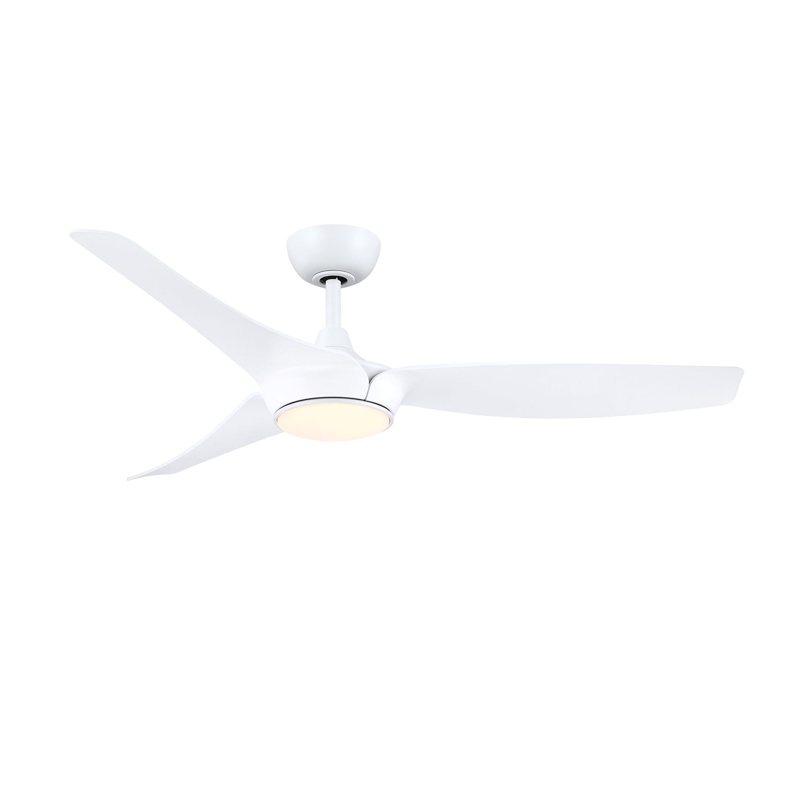 Fanimation Lizza 56in 3-Light Ceiling Fan | Modern White and White Composite Blades with Opal Frosted Glass | Covered Patio & Bedroom | Model FPD6656MW