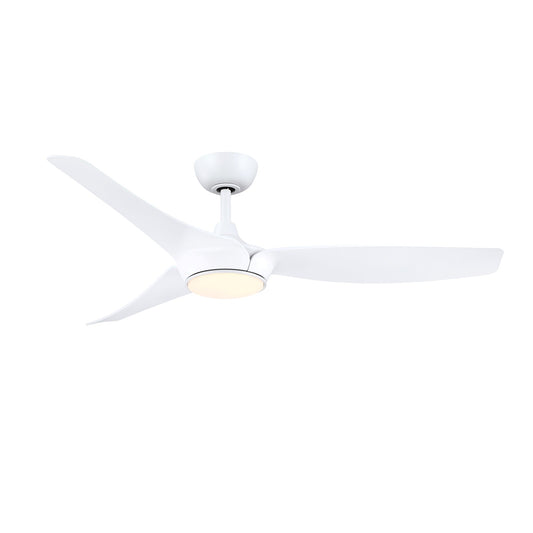 Fanimation Lizza 56in 3-Light Ceiling Fan | Modern White and White Composite Blades with Opal Frosted Glass | Covered Patio & Bedroom | Model FPD6656MW