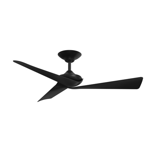 Fanimation Yogi 52in Ceiling Fan | Minimalist Black and Black Composite Blades | Covered Patio & Bedroom | 52 x 52 x 12.68 in | Model FPD6658BL