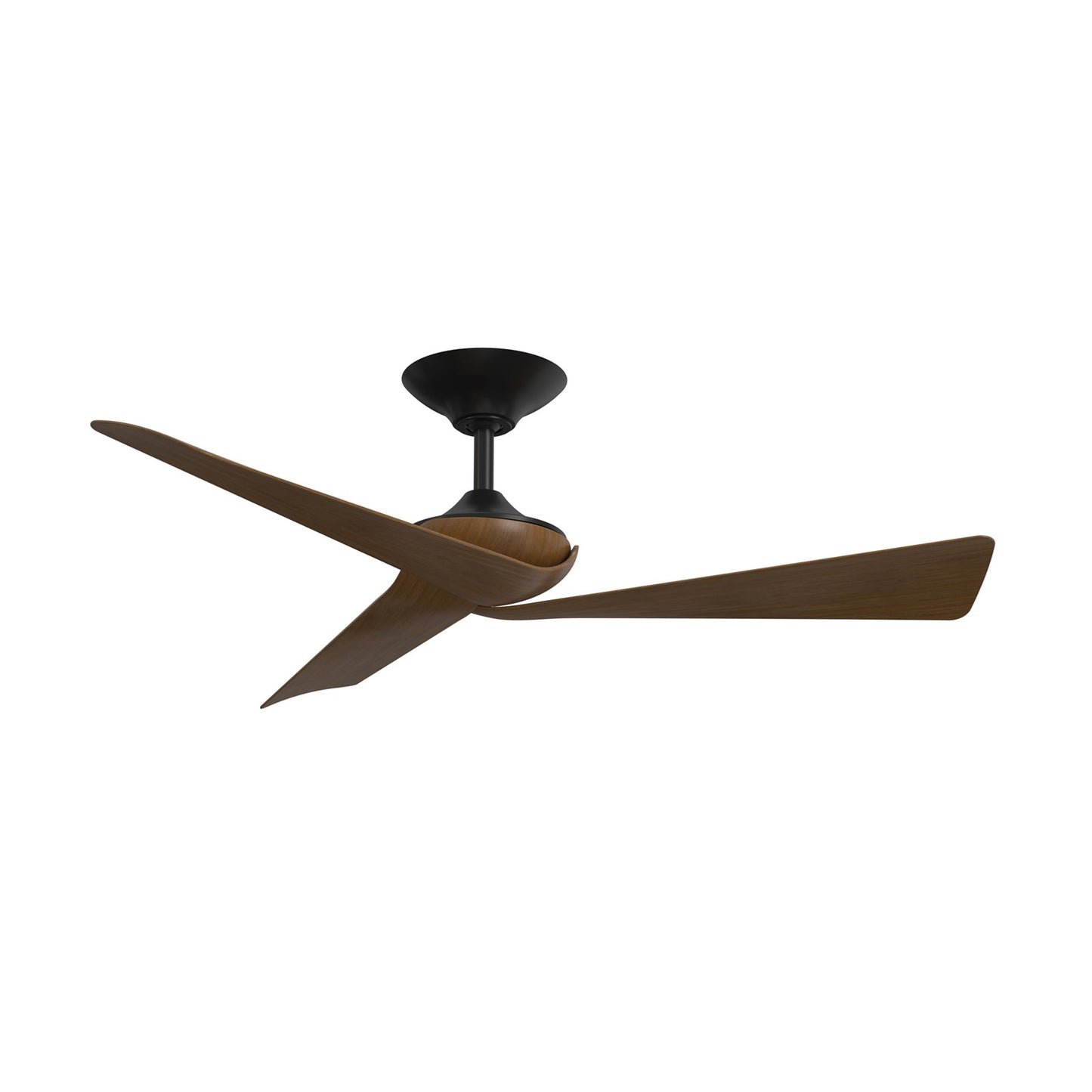 Fanimation Yogi 52in 3-Blade Smart Ceiling Fan | Black and Koa Composite Blades | Covered Patio & Bedroom | 4721 CFM, 6-Speed DC Motor, Wi-Fi | Model FPD6658BLK