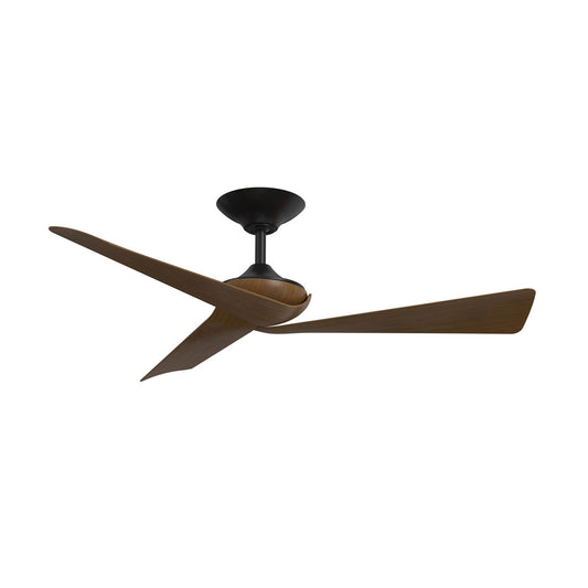 Fanimation Yogi 52in 3-Blade Smart Ceiling Fan | Black and Koa Composite Blades | Covered Patio & Bedroom | 4721 CFM, 6-Speed DC Motor, Wi-Fi | Model FPD6658BLK