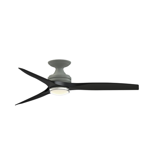 Fanimation Spitfire DC Custom 54in Flush Smart Ceiling Fan with LED CCT Select Double-Walled Marine Light Kit | Model FPD6721BAGP-54BL-DWLK-F