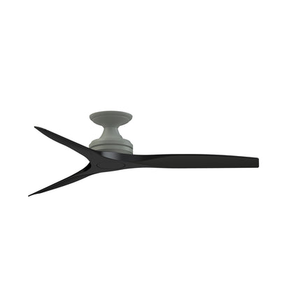 Fanimation Spitfire 54in Flush Ceiling Fan | Antique Graphite and Black Blades | Covered Patio & Bedroom | Model FPD6721BAGP-54BL-F