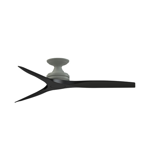 Fanimation Spitfire 54in Flush Ceiling Fan | Antique Graphite and Black Blades | Covered Patio & Bedroom | Model FPD6721BAGP-54BL-F