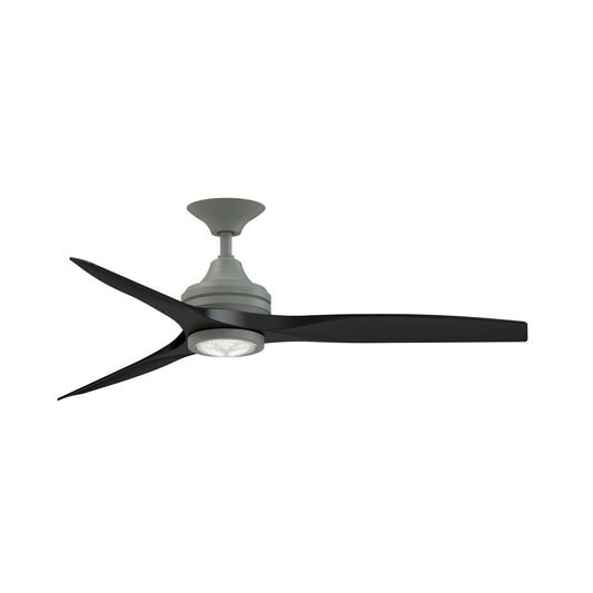 Fanimation Spitfire 54in Ceiling Fan with LED Light | Antique Graphite and Black Blades | Covered Patio & Living Room | Model FPD6721BAGP-54BL-LK