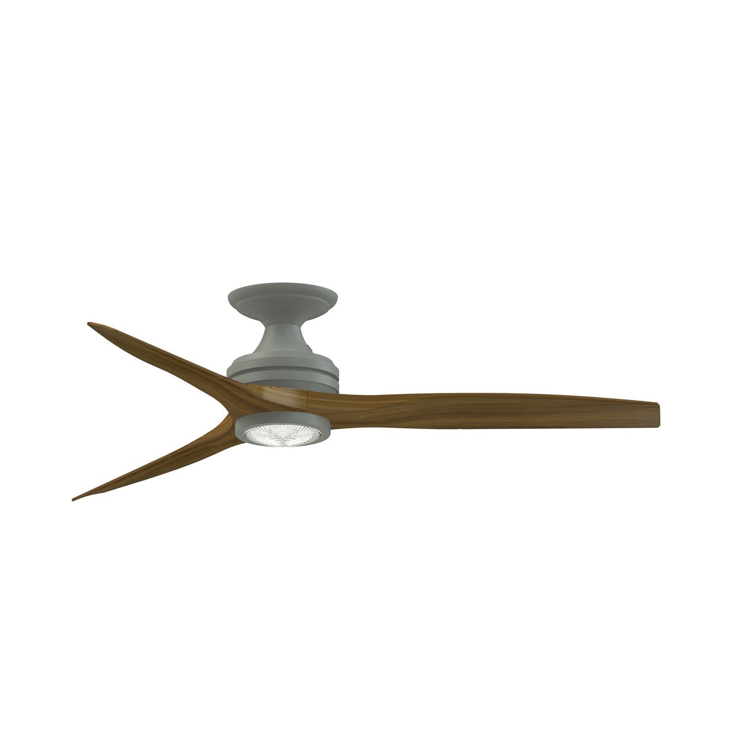 Fanimation Spitfire 54in Flush Smart Ceiling Fan | Antique Graphite and Koa Blades | Covered Patio & Bedroom | Model FPD6721BAGP-54K-LK-F
