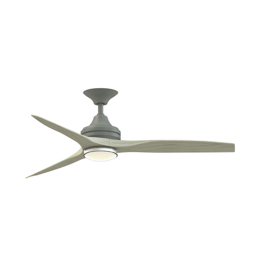 Fanimation Spitfire 54in Downrod Smart Ceiling Fan | Antique Graphite and Light Oak Blades | Covered Patio & Bedroom | Model FPD6721BAGP-54LO-DWLK
