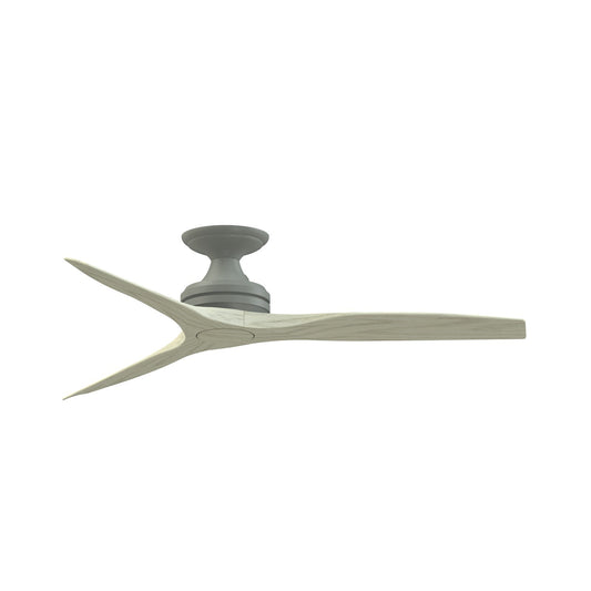 Fanimation Spitfire DC Custom 54in Flush Smart Ceiling Fan | Antique Graphite and Light Oak Buttonwood | Covered Patio | Model FPD6721BAGP-54LO-F