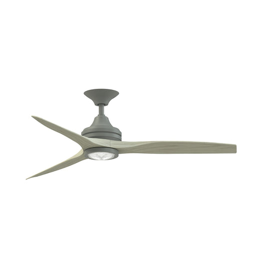 Fanimation Spitfire DC Custom 54in Downrod Smart Ceiling Fan with LED Light | Antique Graphite and Light Oak Buttonwood | Model FPD6721BAGP-54LO-LK