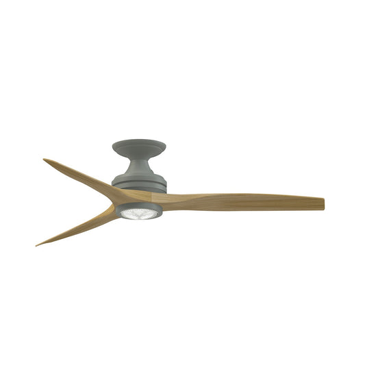 Fanimation Spitfire DC Custom 54in 1-Light Ceiling Fan | Antique Graphite and Natural Buttonwood Blades | Covered Patio | Model FPD6721BAGP-54N-LK-F