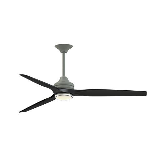 Fanimation Spitfire DC Custom 64in 1-Light Ceiling Fan | Antique Graphite and Black Buttonwood Blades | Covered Patio | Model FPD6721BAGP-64BL-DWLK