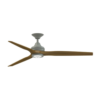 Fanimation Spitfire DC Custom 64in 1-Light Ceiling Fan | Antique Graphite and Koa Wood Blades | Covered Patio & Living | Model FPD6721BAGP-64K-LK