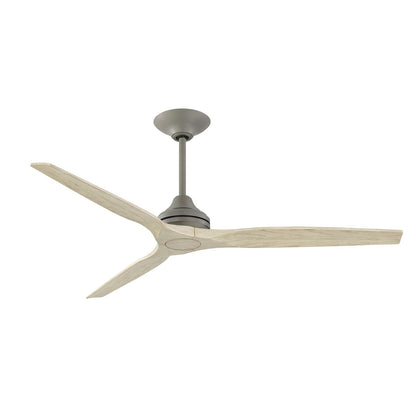 Fanimation Spitfire DC Custom 64in Downrod Ceiling Fan | Antique Graphite and Light Oak Wood Blades | Covered Patio | Model FPD6721BAGP-64LO
