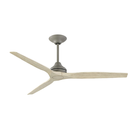 Fanimation Spitfire DC Custom 64in Downrod Ceiling Fan | Antique Graphite and Light Oak Wood Blades | Covered Patio | Model FPD6721BAGP-64LO